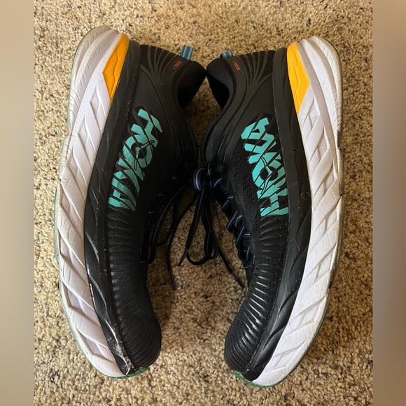 Hoka One One Black/Teal/Orange Men’s Bondi 7 Athletic Shoes Sz 12 - Picture 6 of 10